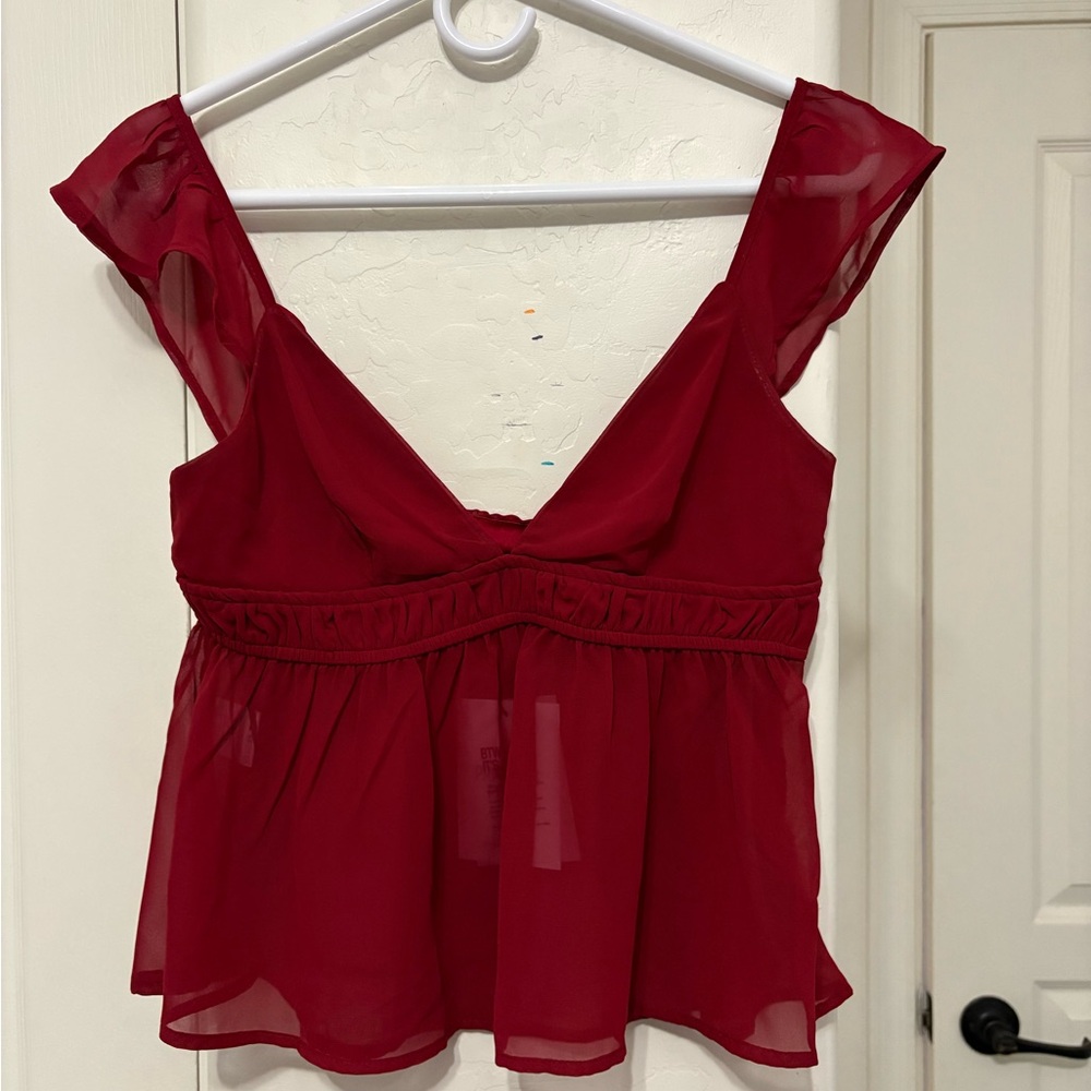 Princess Polly smesh/silky flowy top